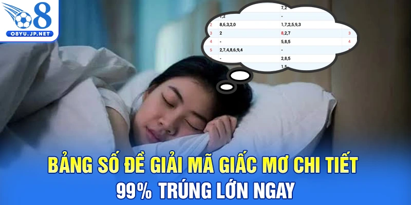 Bảng Số Đề Giải Mã Giấc Mơ Chi Tiết - 99% Trúng Lớn Ngay
